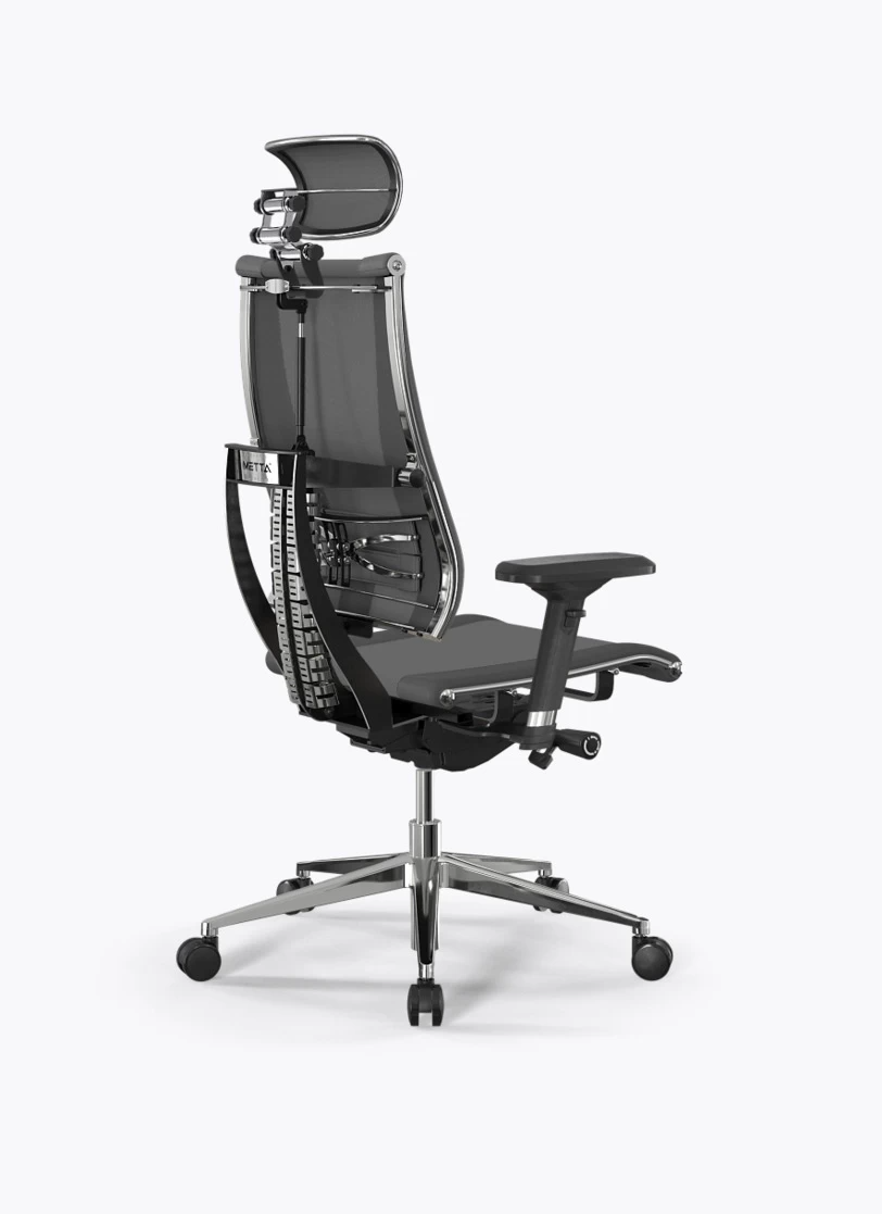 Кресло Метта Y 4D Free B2-14D/0998404 (сетка TS YM93 серая/экокожа Infinity Easy Clean темно-серая)