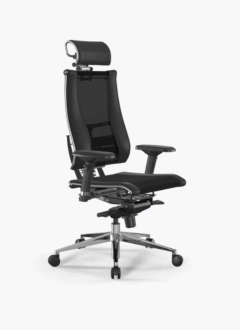 Кресло Метта Y 3D Elastic B2-14D/1015404 (сетка TS YM93 черная/экокожа Infinity Easy Clean черная)